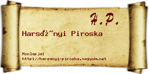 Harsányi Piroska névjegykártya